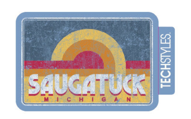 TechStyles Vintage Saugatuck Sunset Sticker -2"