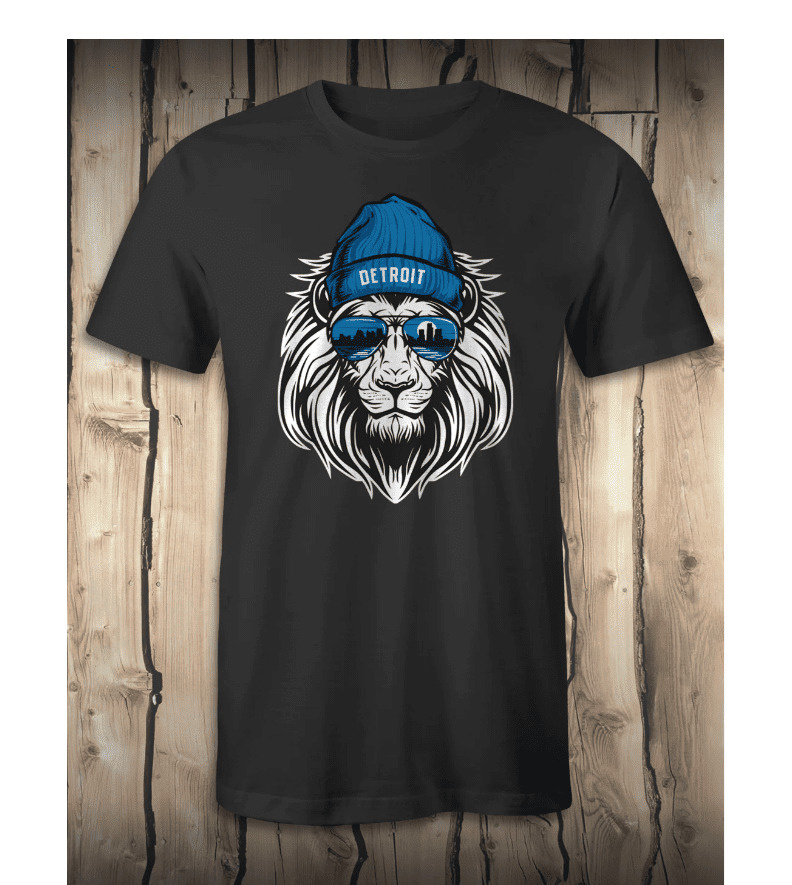 The Michigan Outfitter Men's Detroit Lion Head Tee