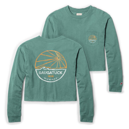 League Women's Saugatuck Split Sun L/S Tee w/ Pocket