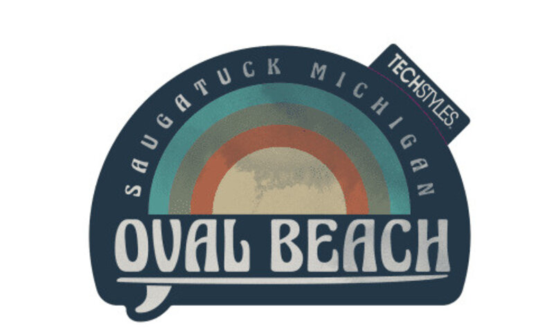TechStyles Oval Beach Sticker 2x2