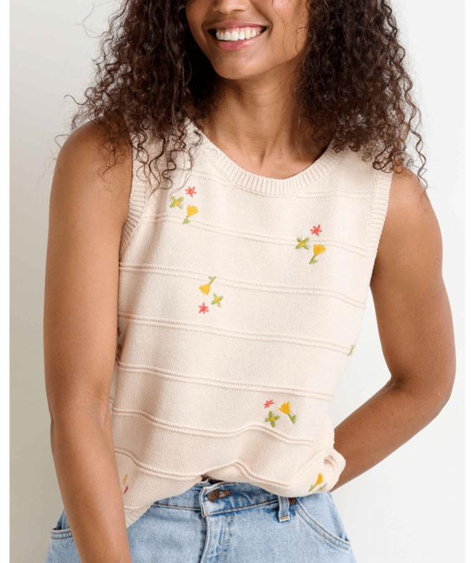 Toad & Co Bianca Crew Tank Embroidered