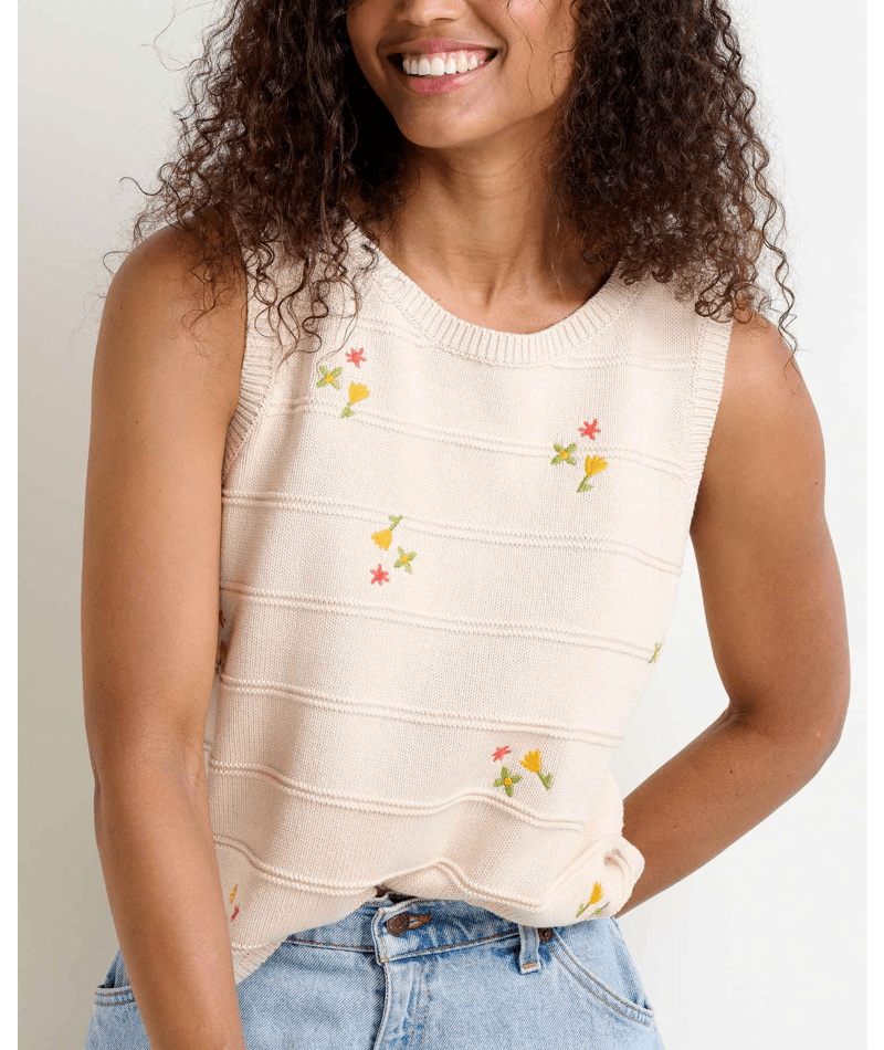 Toad & Co Bianca Crew Tank Embroidered