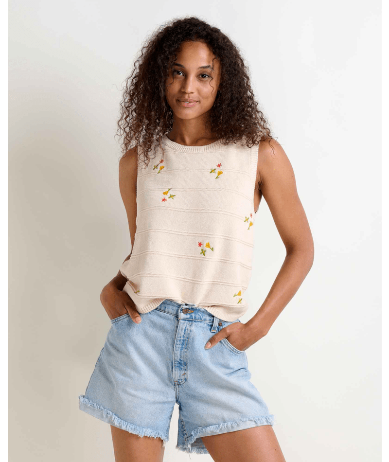 Toad & Co Bianca Crew Tank Embroidered