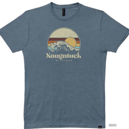 TechStyles M's Saugatuck MI Waves & Sunset Tee