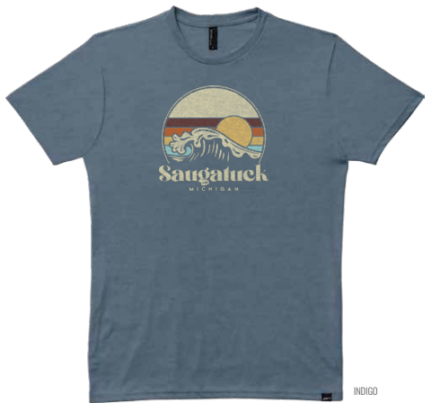 TechStyles M's Saugatuck MI Waves & Sunset Tee