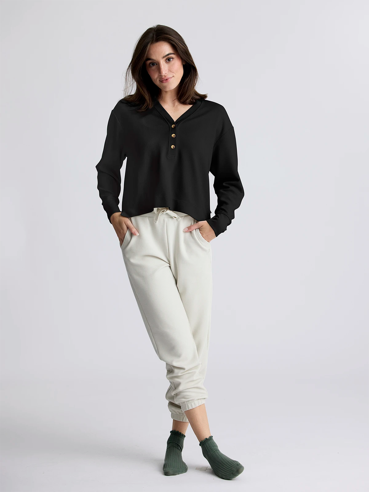 Free Fly Women's Waffle Long Sleeve Henley