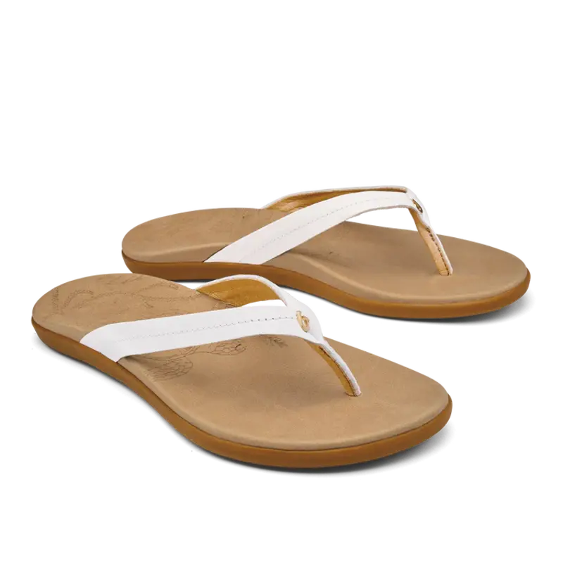 Olukai W's Honu Sandals (F24) Bright White / Golden Sand Size 11