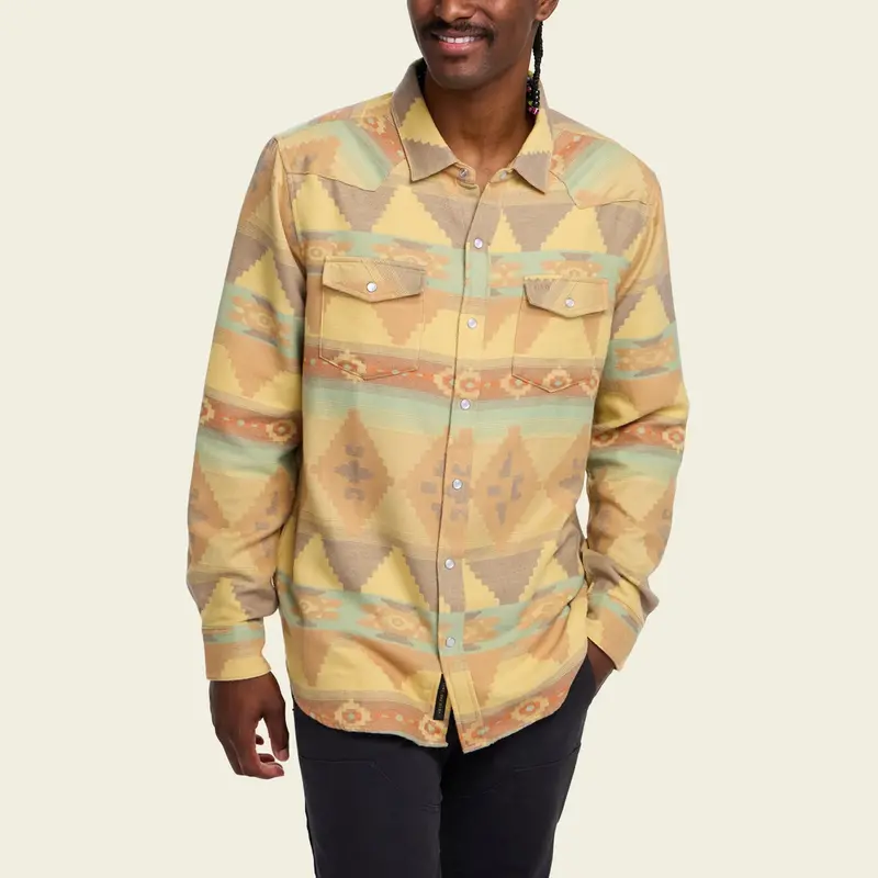 Howler Bros  Sheridan Flannel - Mitla Motifs : Old Gold