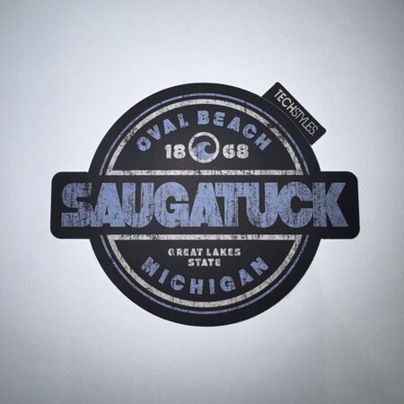 TechStyles TechStyles Saugatuck Oval Beach 1868 Black/Blue Sticker