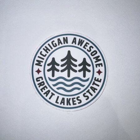 Michigan Awesome Michigan Awesome Great Lakes Icon Sticker