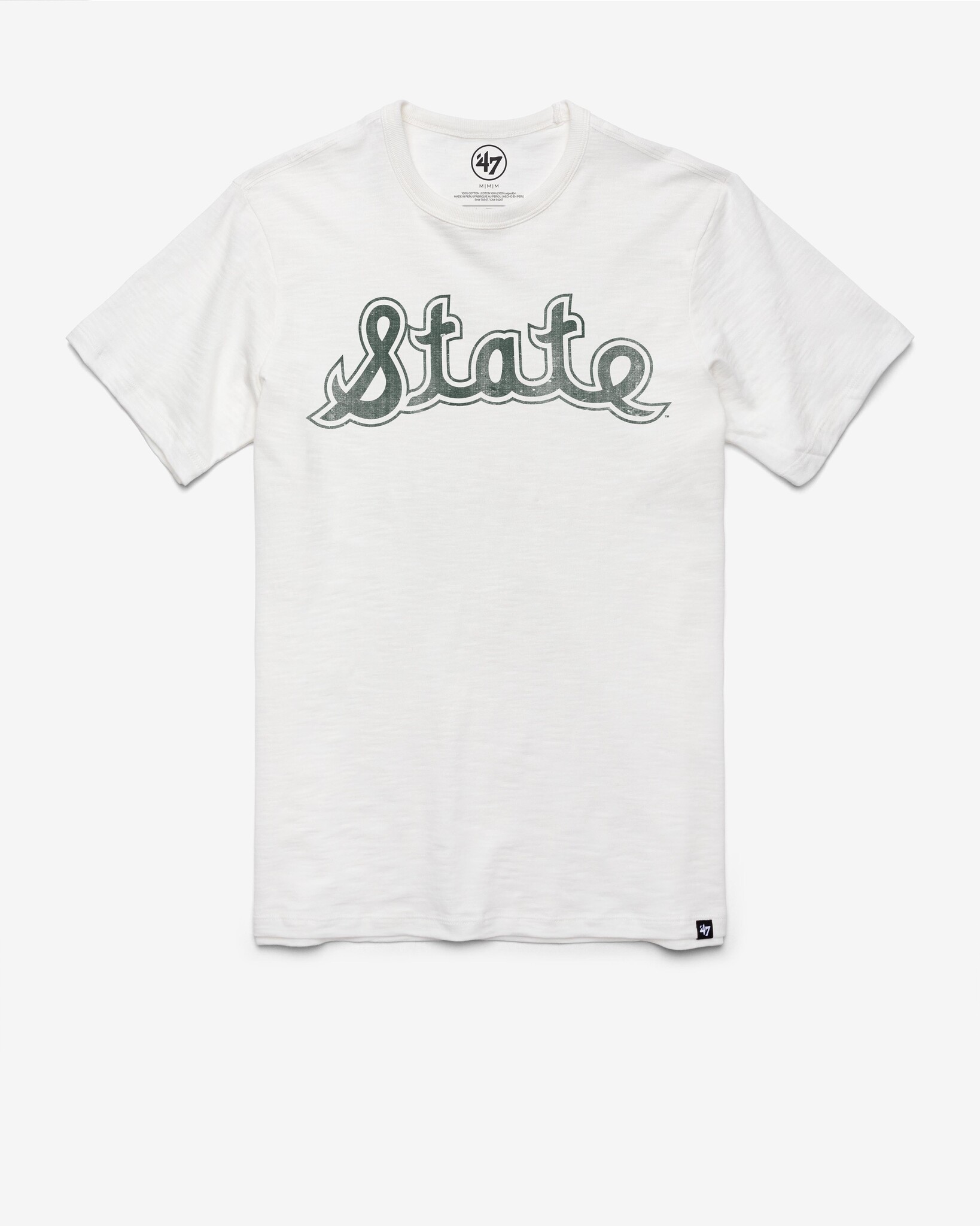 47 Brand M's Michigan State Spartans Vintage Tee White Wash Size 2XL