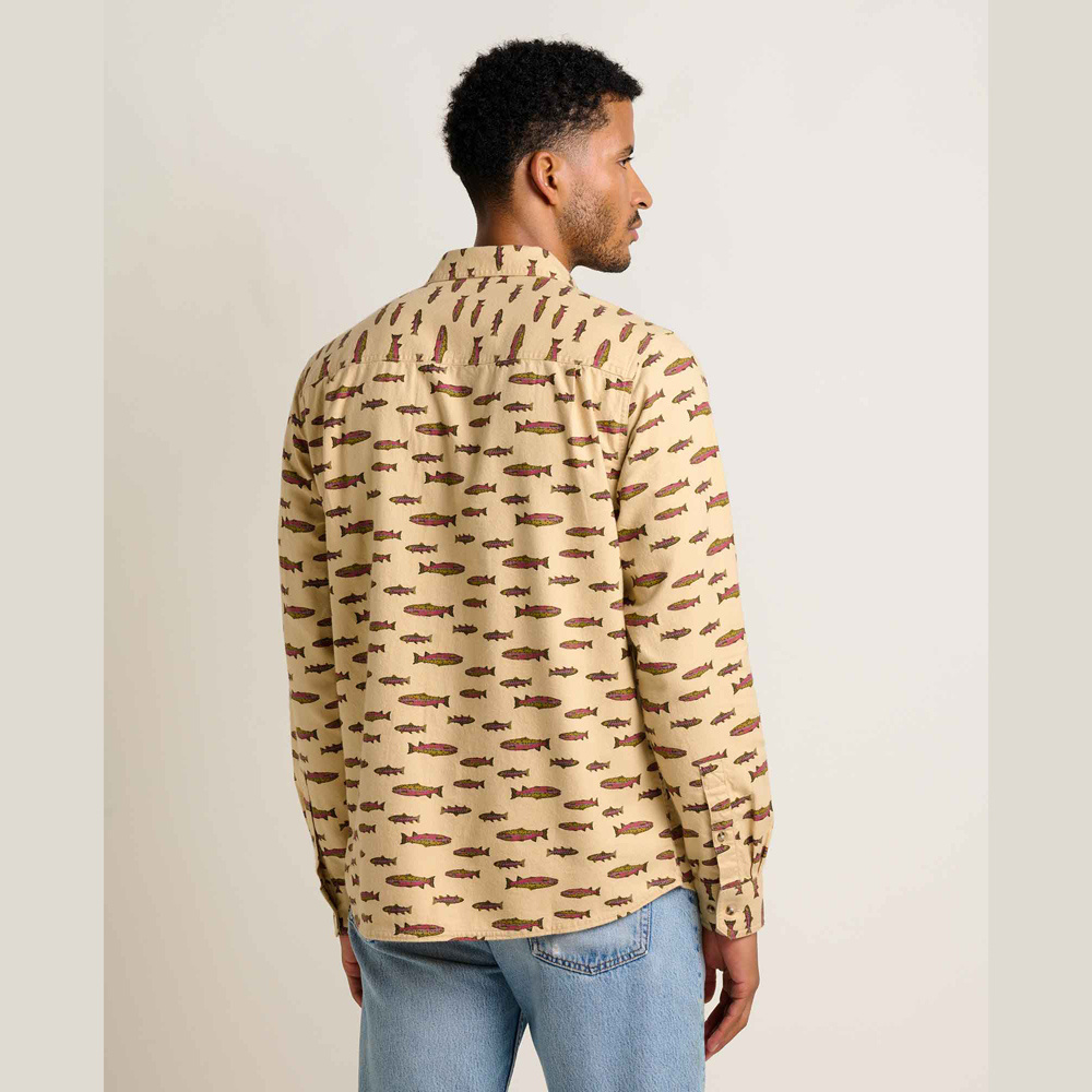 Toad & Co  M's Pinevale LS Shirt Chai Trout Print Size M