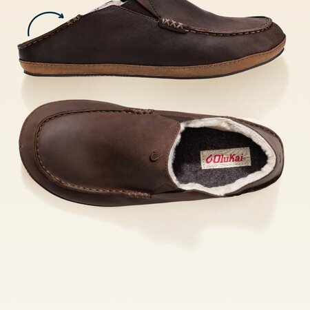 Olukai Olukai M's Moloa Slipper Dk Wood / Dk Wood 10