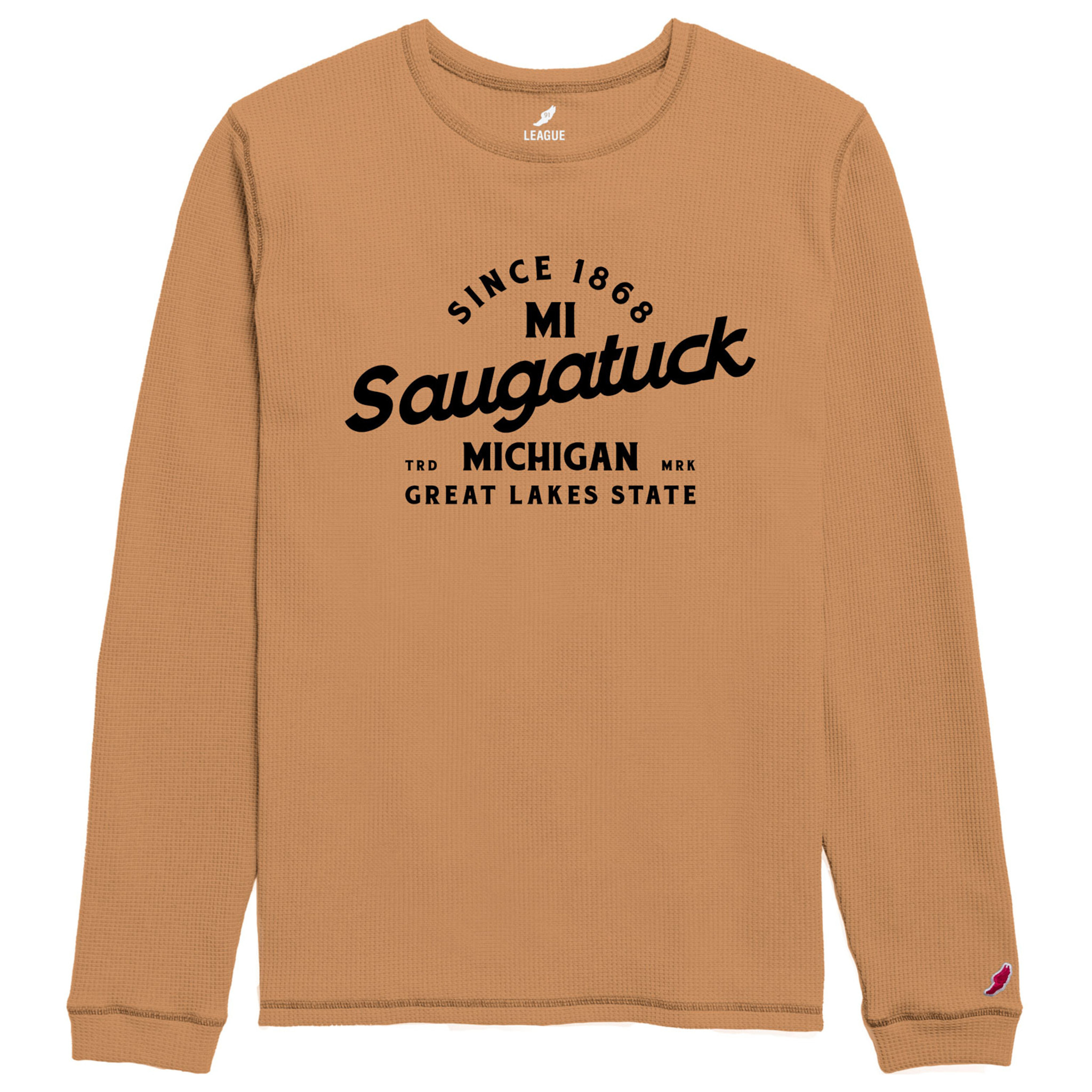 League League M's Saugatuck Great Lakes State Waffle Crew Tan 2XL