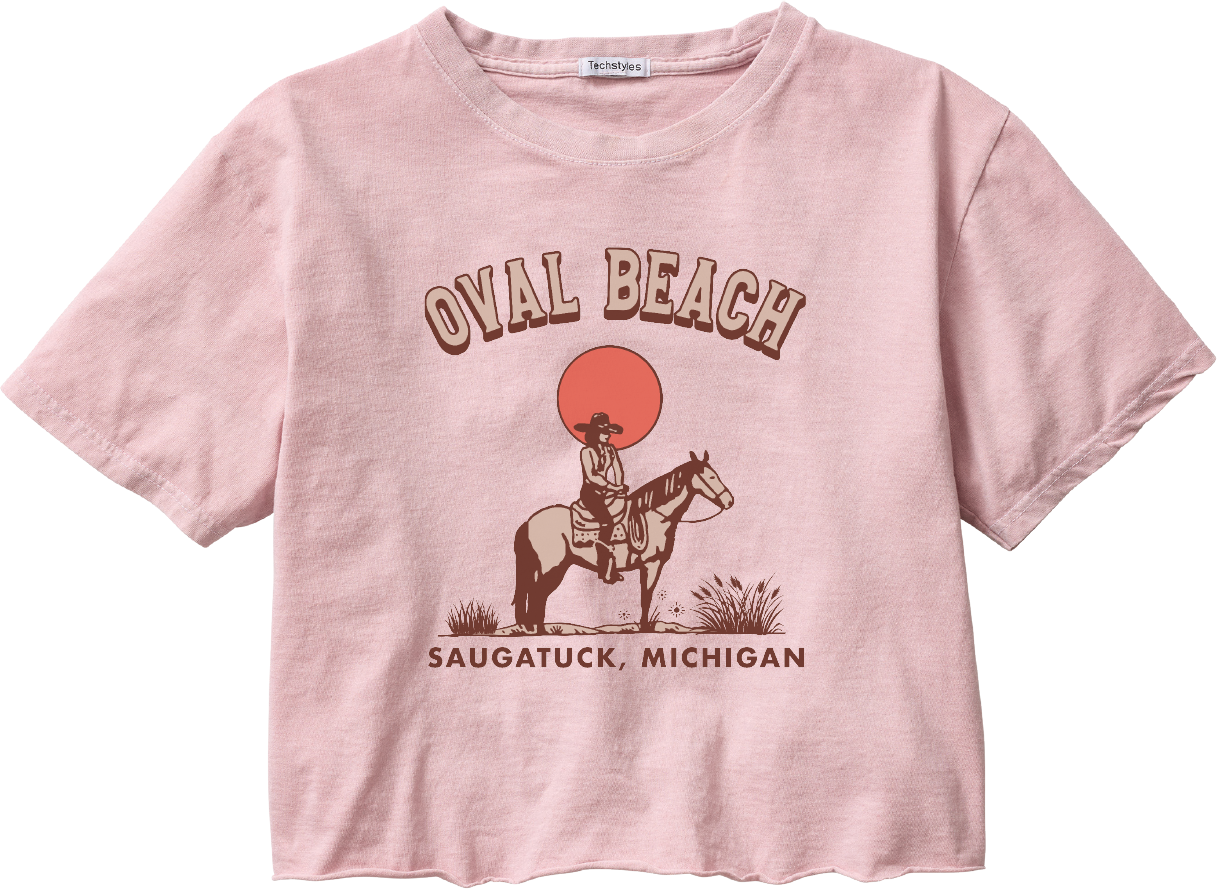 TechStyles Techstyles Oval Beach Crop Tee