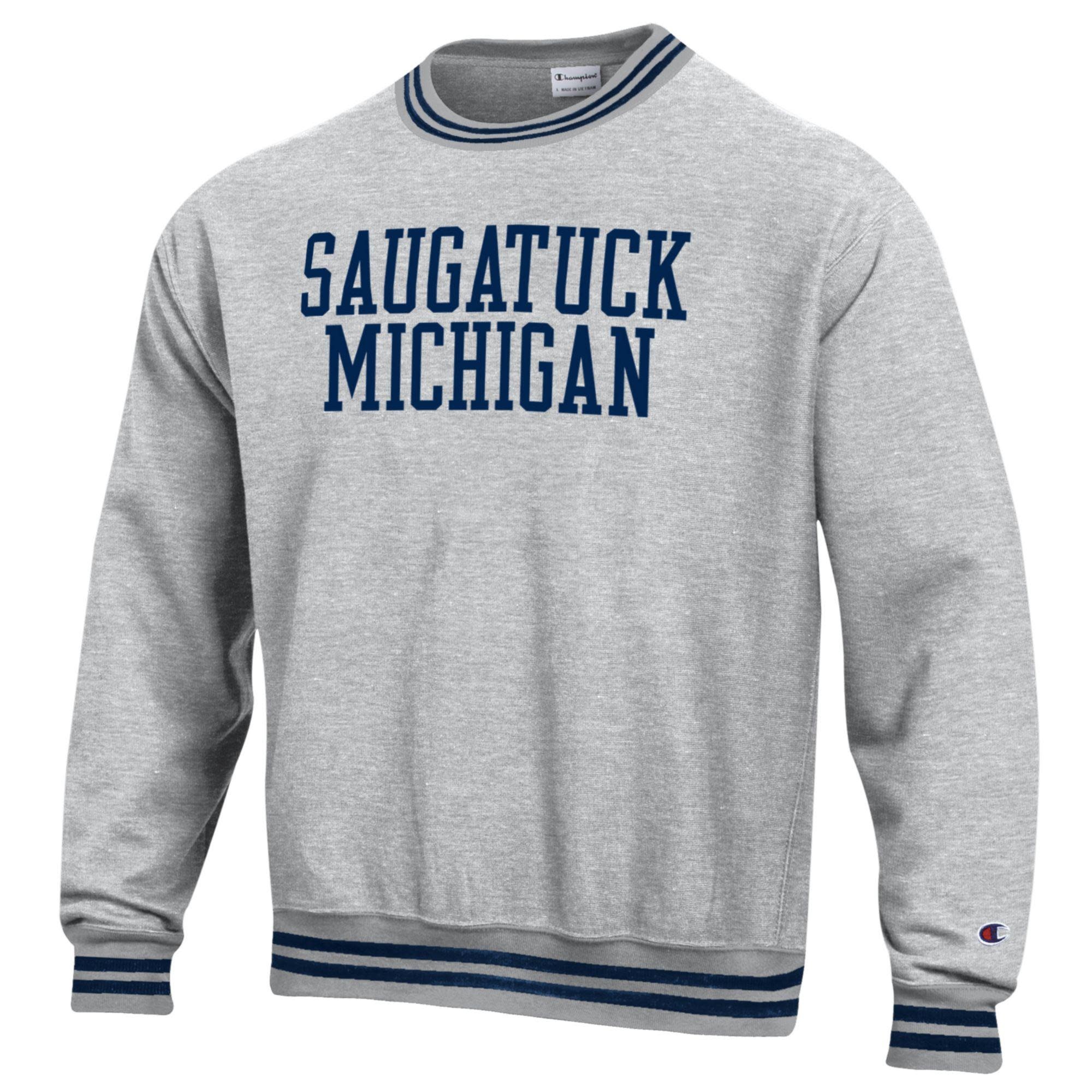 Champion Champion M's Reverse Weave w Stripe Trim Saugatuck Crew