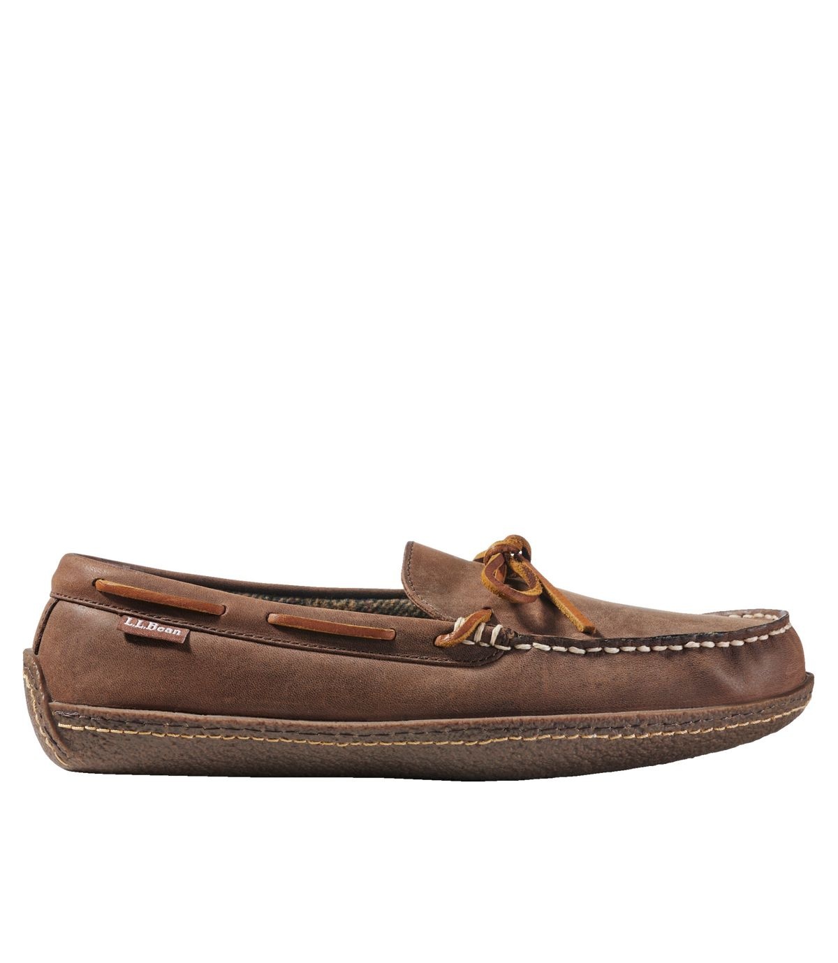 L.L. Bean L.L. Bean M's Hand Sewn Slipper Flannel-Lined