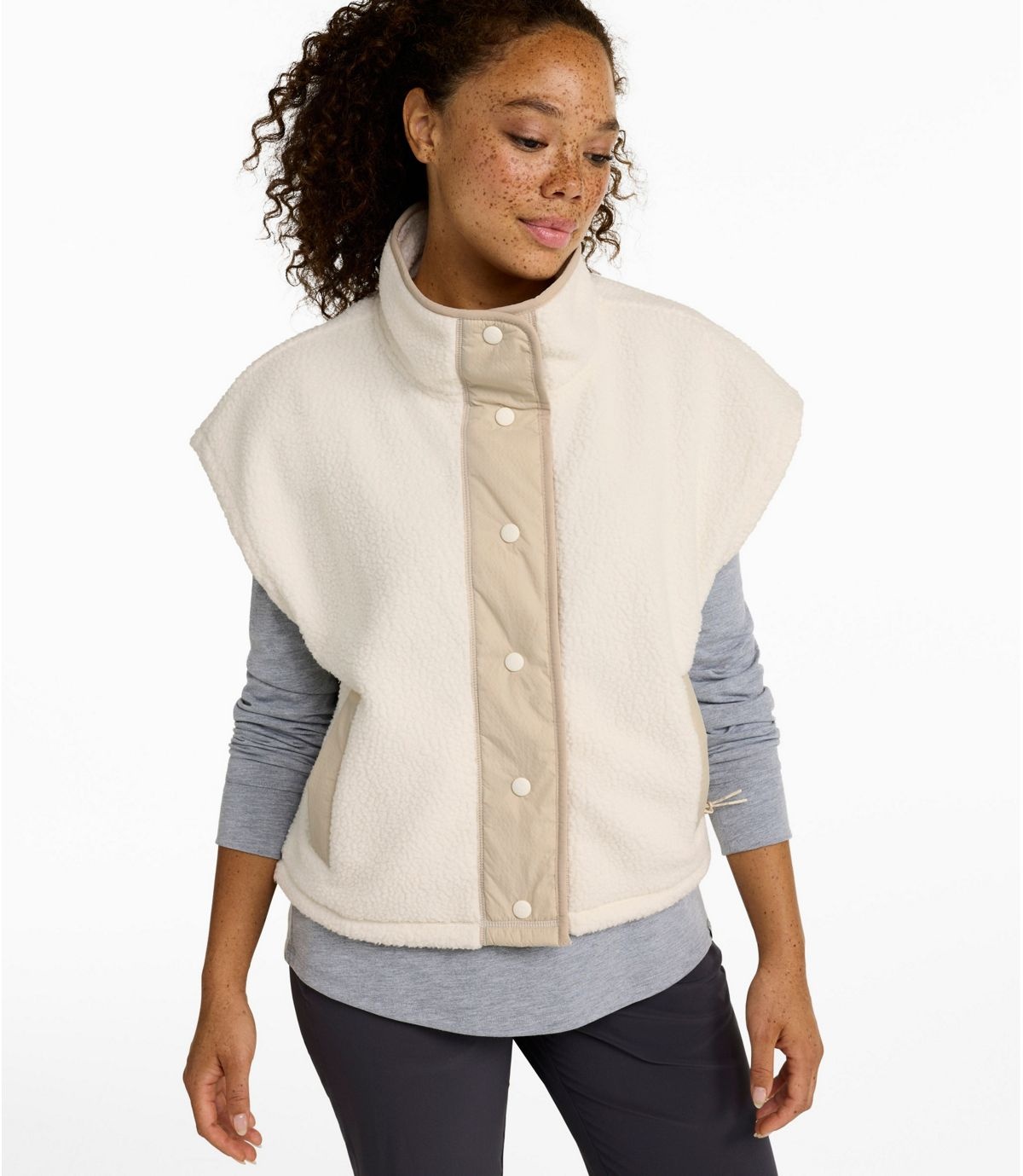 L.L. Bean L.L. Bean W's Mountainside Fleece Snap Vest
