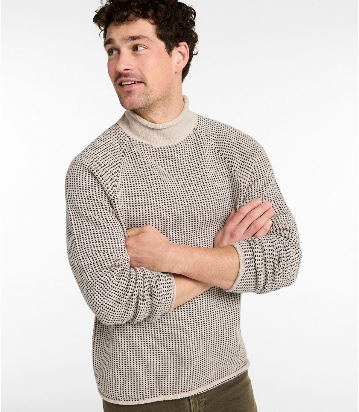 L.L. Bean L.L. Bean M's Double L Rollneck Sweater Birdseye