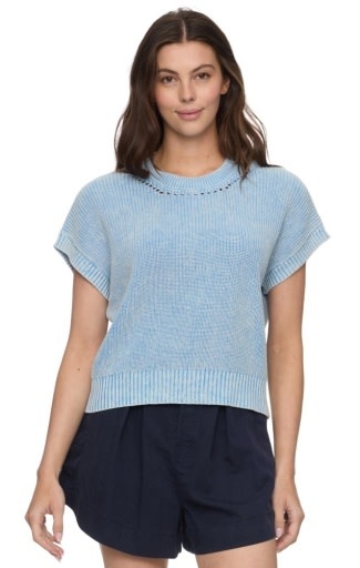 Flag & Anthem Flag & Anthem W's Elwood Drop Needle Stitch Crew Medium Blue L (S26)