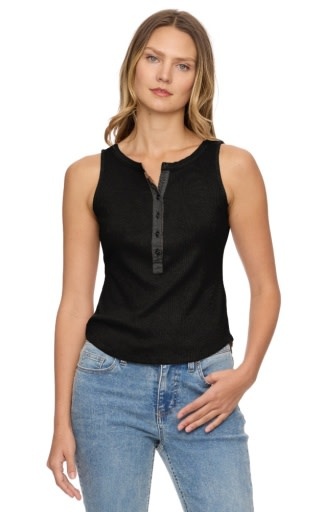 Flag & Anthem Flag & Anthem W's Denning Henley Tank Top Black S (S26)