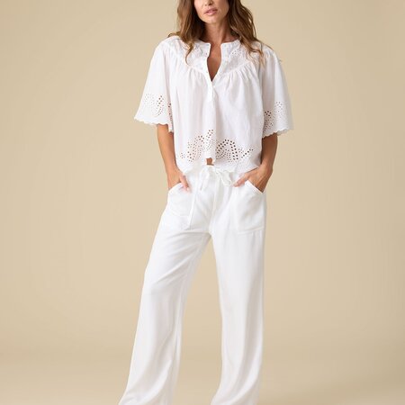 Flag & Anthem Flag & Anthem W's Bluffton Wide Leg Pull On Pant White L (S26)