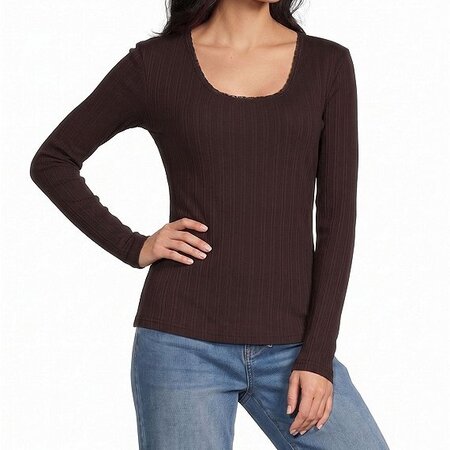 Flag & Anthem W's Willow LS Pointelle Scoop Neck Top