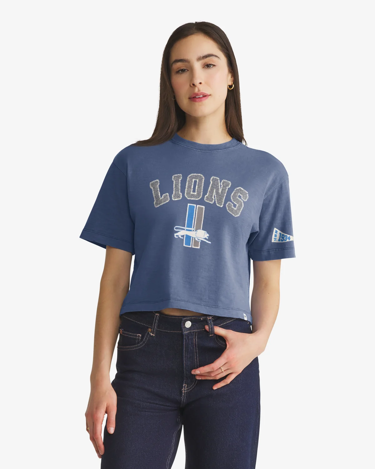 47 Brand W's Detroit Lions Historic Elmore Heavy Slub Tee