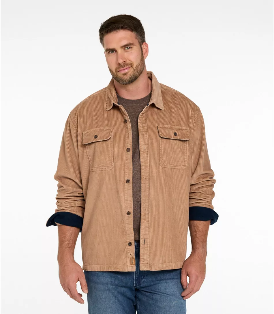 L.L. Bean M's Rangeley Corduroy Shirt Slightly Fitted