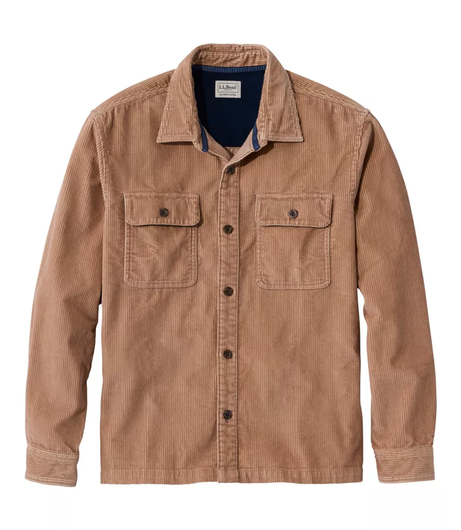 L.L. Bean M's Rangeley Corduroy Shirt Slightly Fitted