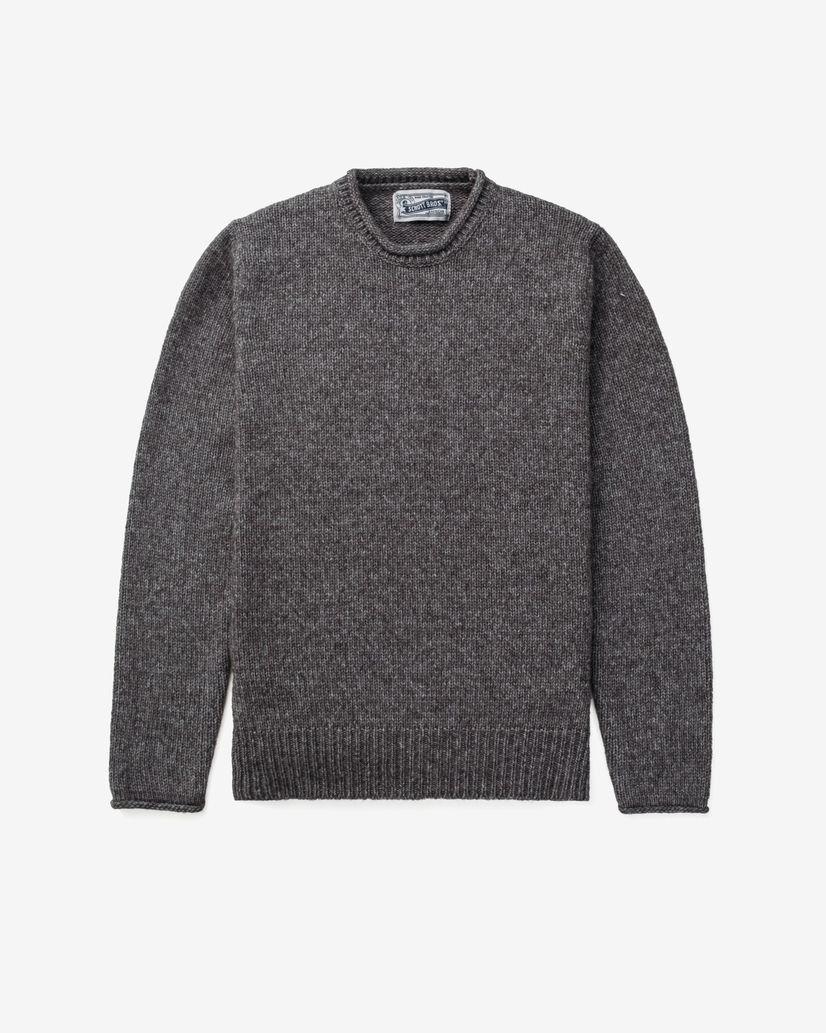 Schott M's Midweight Tri-Blend Collar Sweater