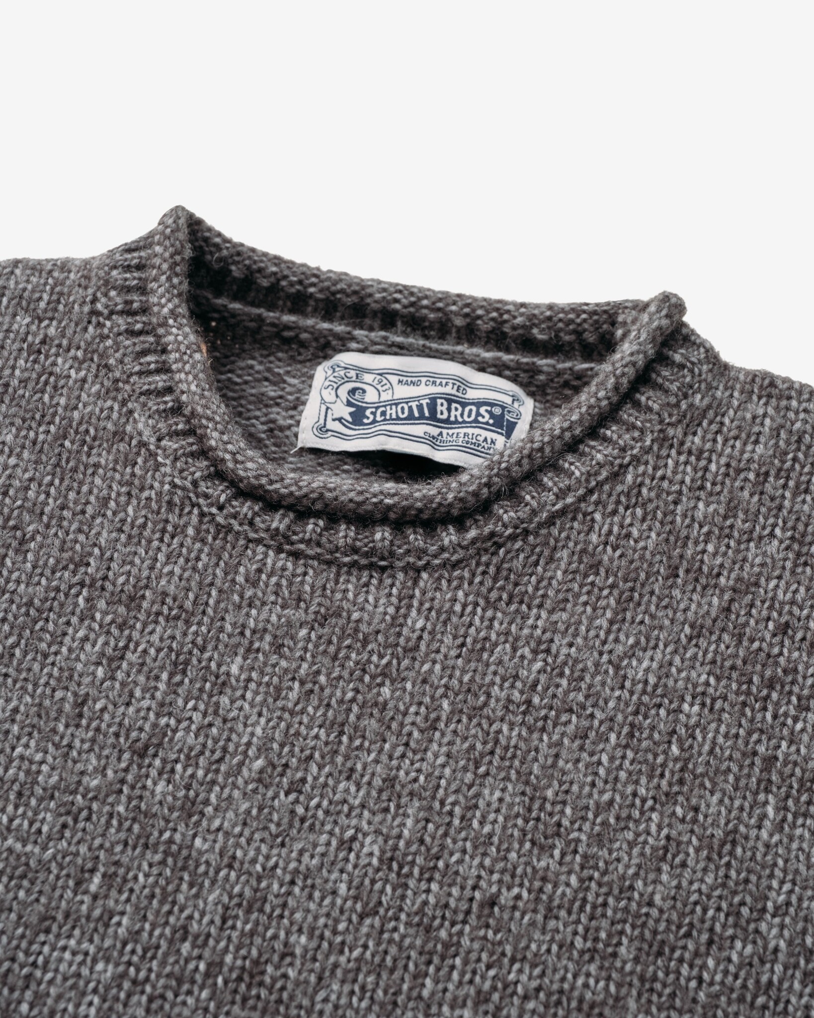 Schott M's Midweight Tri-Blend Collar Sweater