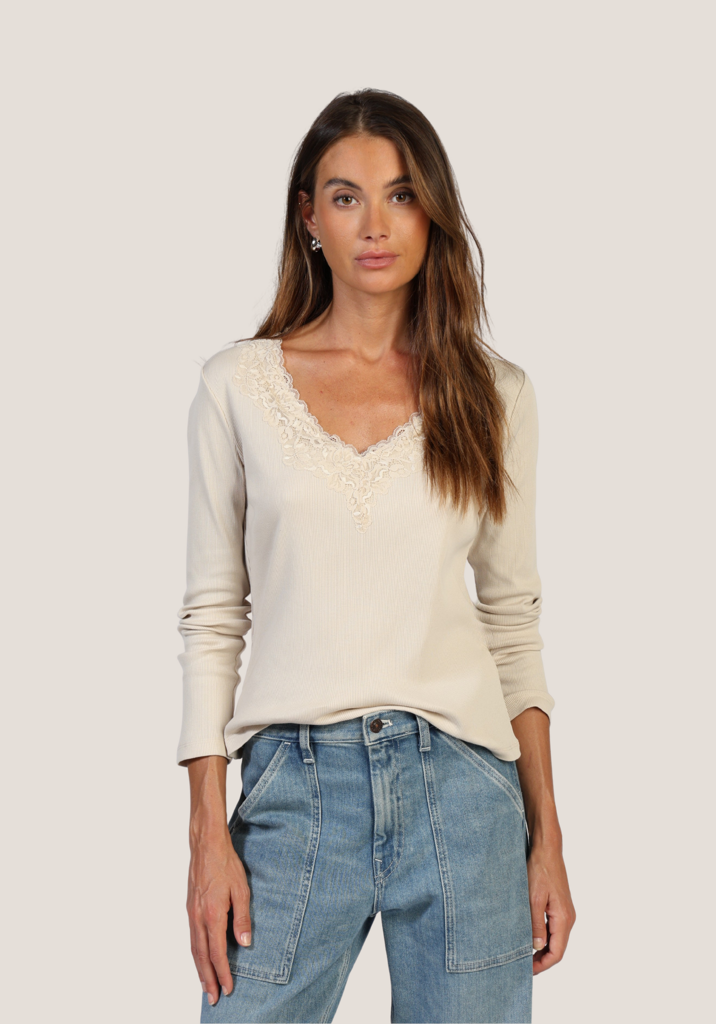 Dylan W's Remi V-Neck w/Lace Trim