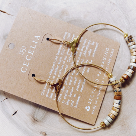 Cecelia Gemstone & Gold Hoop Earrings