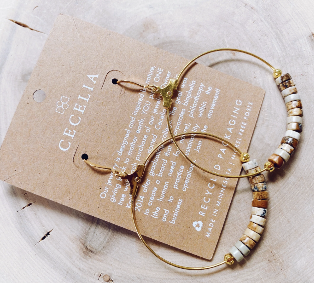 Cecelia Gemstone & Gold Hoop Earrings
