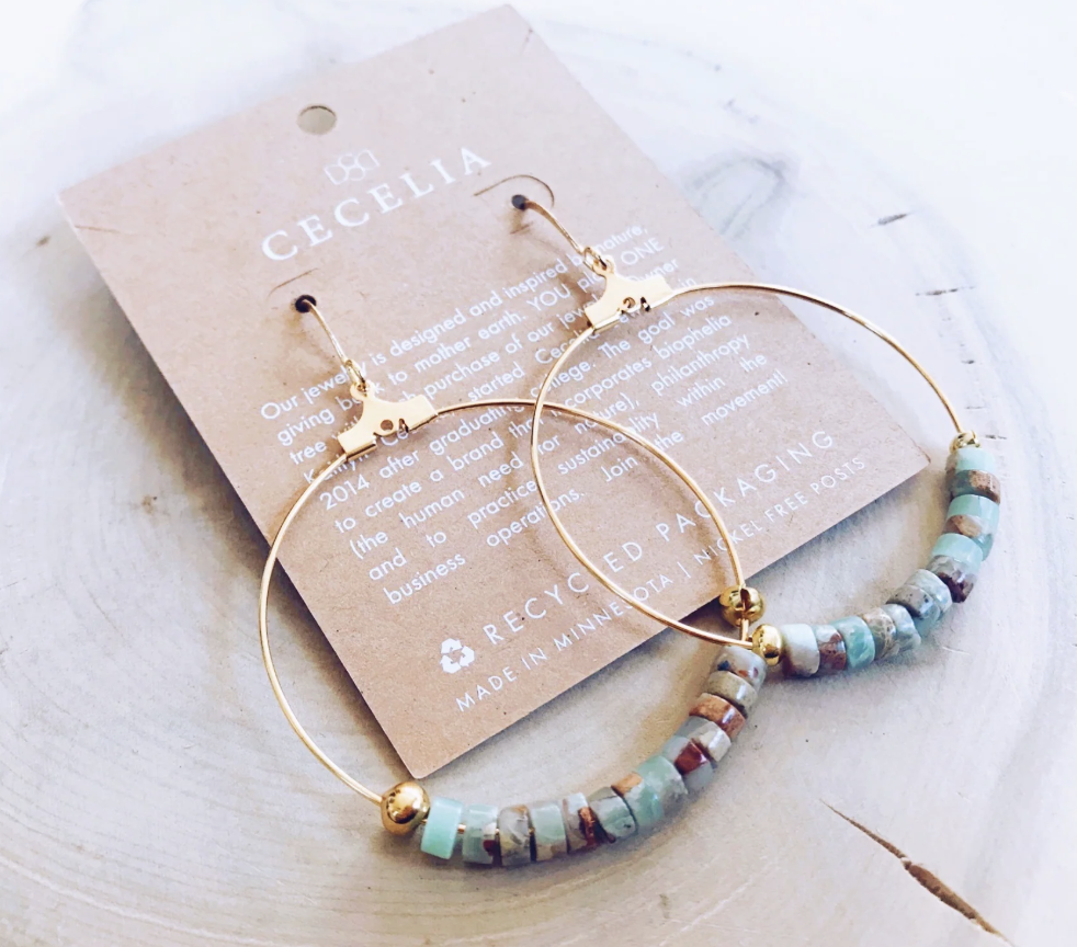 Cecelia Gemstone & Gold Hoop Earrings