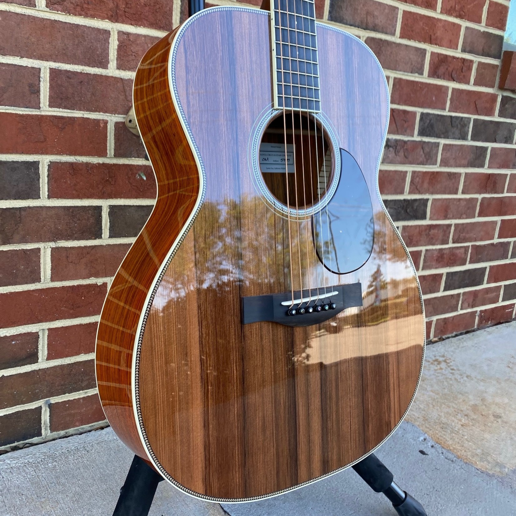 Santa Cruz Guitar Co. Santa Cruz Custom OM, Cocobolo Back and Sides, Sinker Redwood Top, Adirondack Bracing w/ Hot Hide Glue, Custom Cocobolo Peghead Overlay, Torch Headstock Inlay, SCGC Logo @ 12th Fret, Hardshell Case