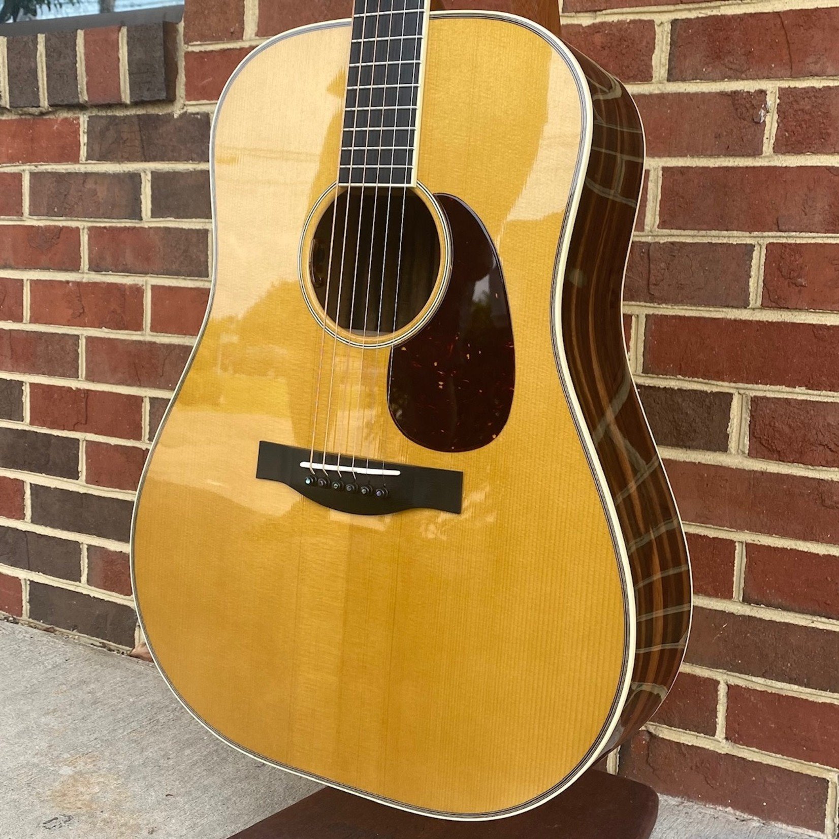 Santa Cruz Guitar Co. Santa Cruz Custom D/Pre War, Macassar Ebony Back and Sides, Carpathian Spruce Top, Adirondack Bracing w/ Hot Hide Glue, Custom Macassar Ebony Peghead Overlay, Ivoroid Binding, Diamonds & Squares Short Inlay, Vintage Tinted Top