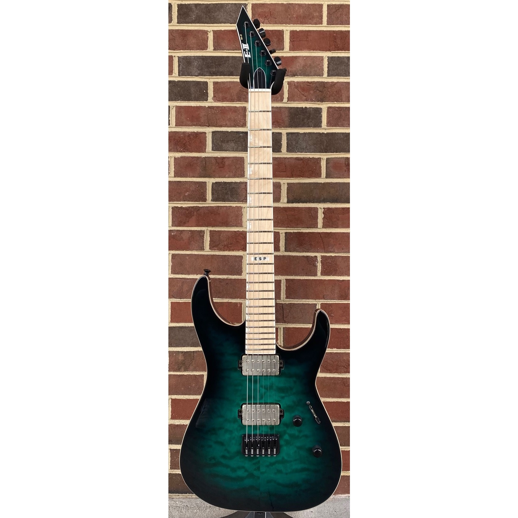 Esp E Ii M Ii Nt Hipshot Black Turqouise Burst Bare Knuckle Pickups Maple Fretboard Hardshell Case Music Loft Of Wilmington