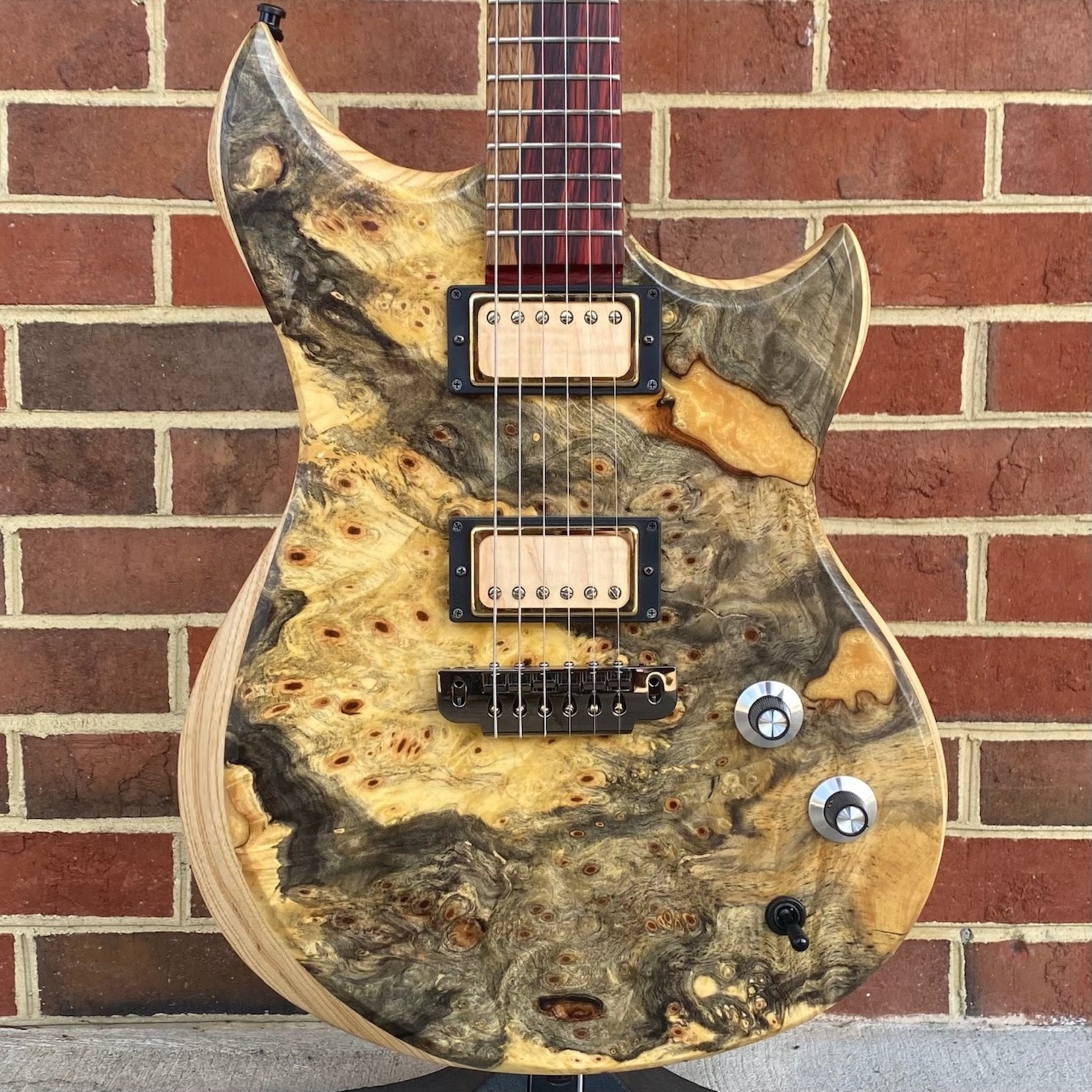 Dunable Guitars Dunable Guitars USA Special Stash #3 - Cyclops, One Piece Buckeye Burl Top w/ Gold Sparkle Resin Fill, Swamp Ash Body, Cocobolo Neck, Cocobolo Fretboard, Hardshell Case