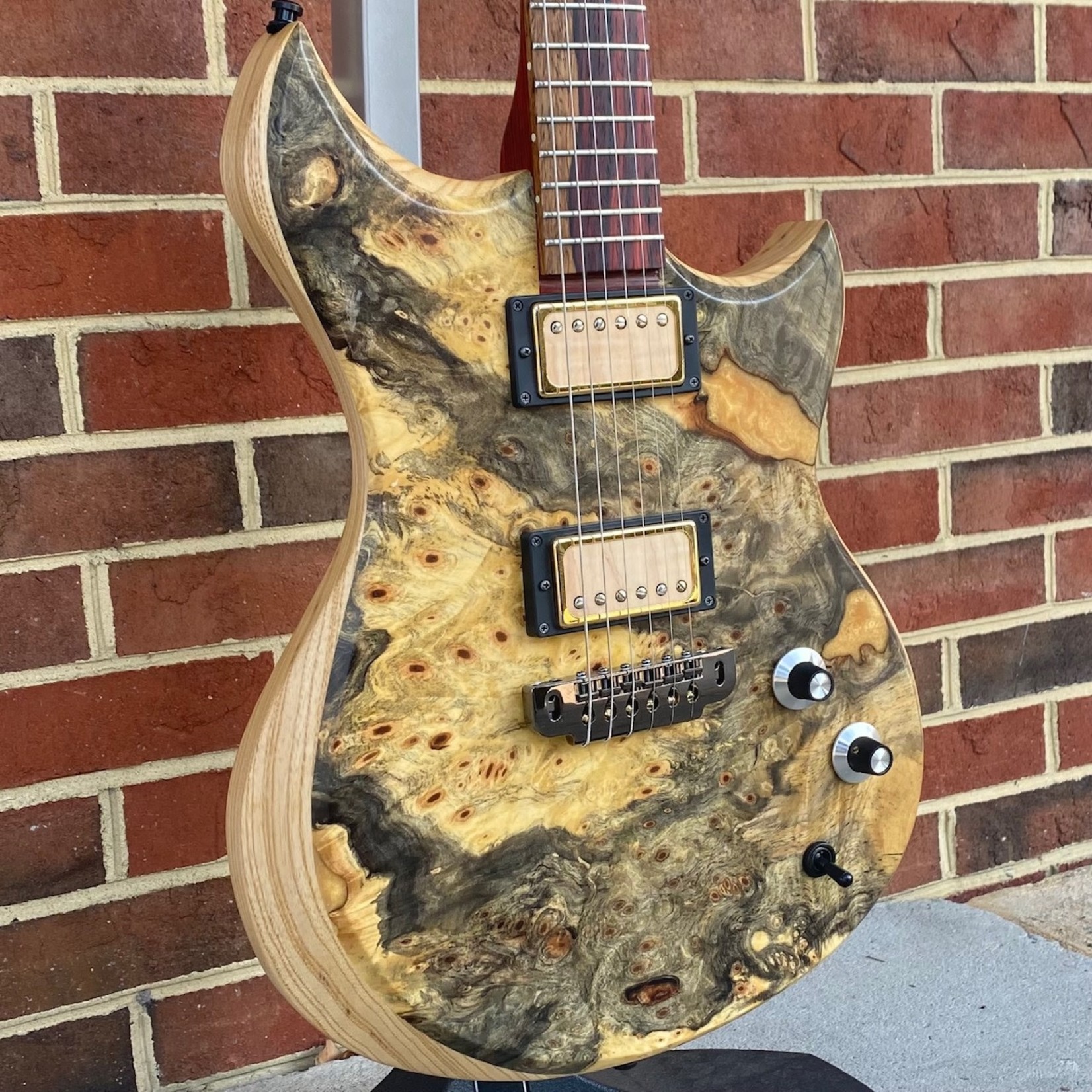 Dunable Guitars Dunable Guitars USA Special Stash #3 - Cyclops, One Piece Buckeye Burl Top w/ Gold Sparkle Resin Fill, Swamp Ash Body, Cocobolo Neck, Cocobolo Fretboard, Hardshell Case