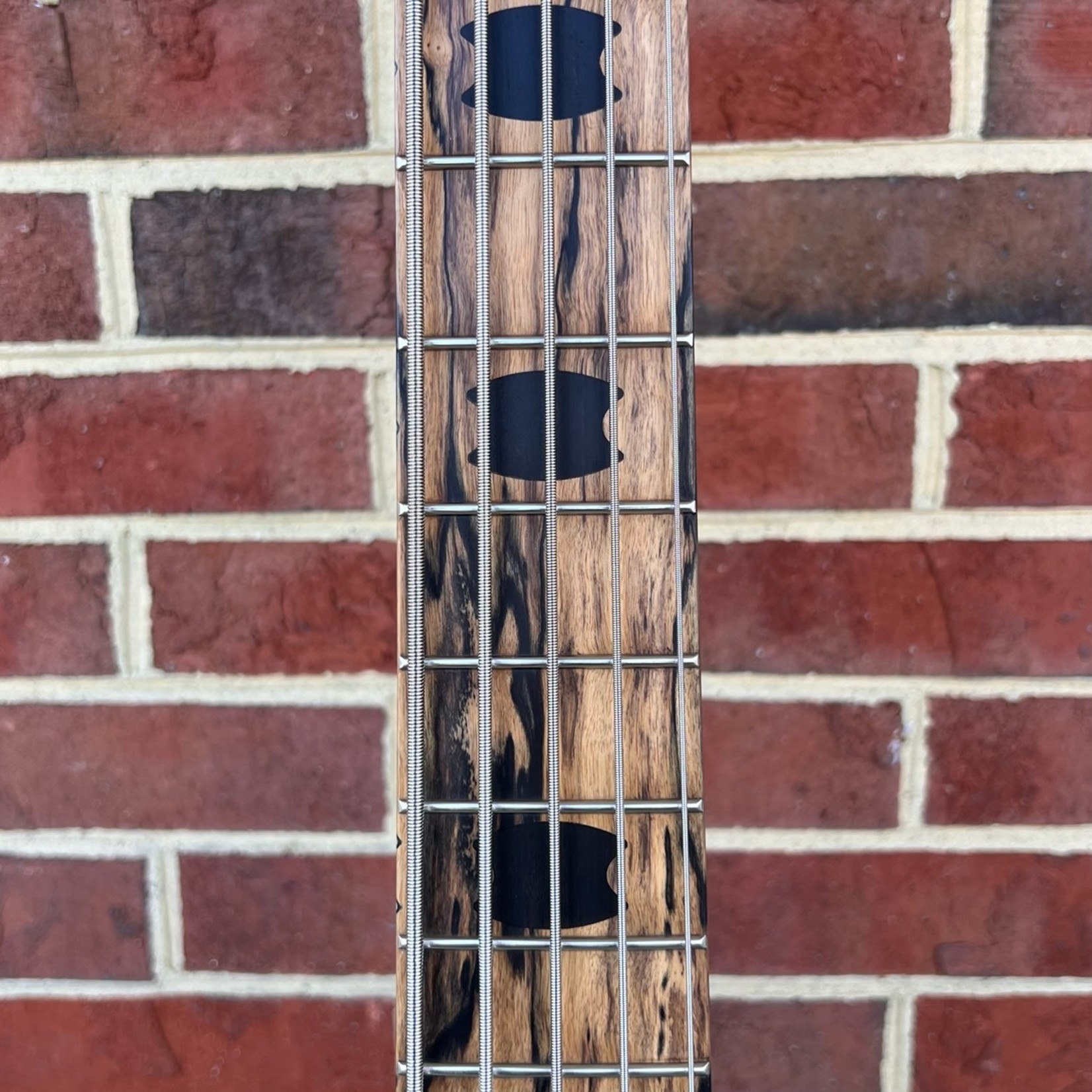 Spector Spector USA NS-5XL, Buckeye Burl Top, Reclaimed Redwood Body - Weight Relieved, Roasted Maple Neck, Pale Moon Ebony Fretboard, Ebony Crown Inlays, Matching Headstock w/ Pale Moon Ebony Logo, Pale Moon Ebony Truss Rod Cover, TSA Hardshell Case