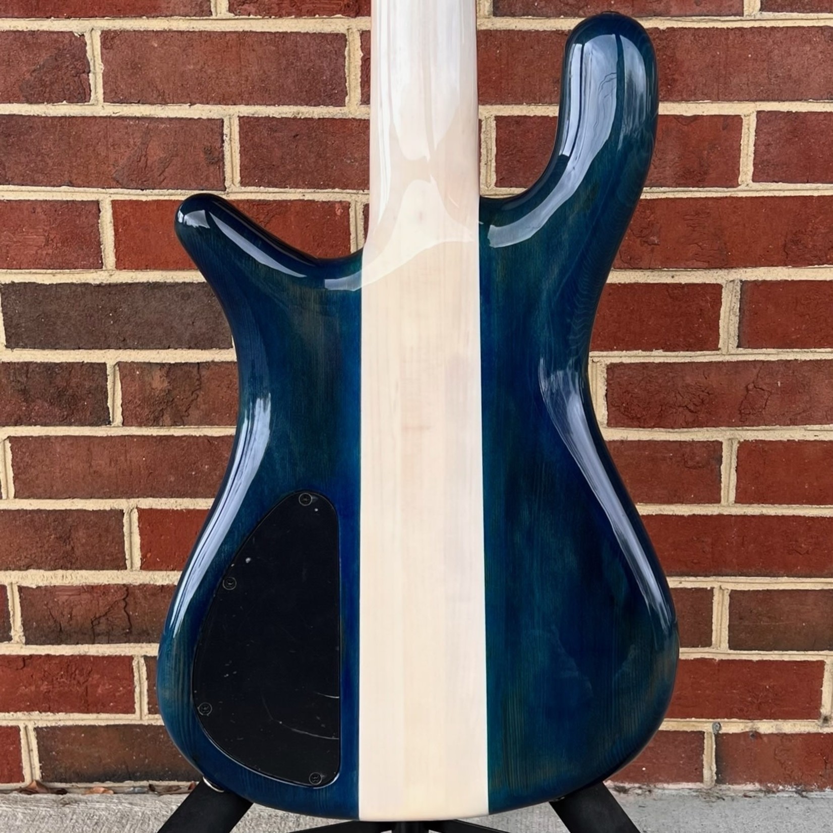 Spector Spector USA NS-5XL, Buckeye Burl Top, Peacock Blue, Reclaimed Redwood Body - Weight Relieved, Pale Moon Ebony Fretboard, Ebony Crown Inlays, Matching Headstock w/ Pale Moon Ebony Logo,  Pale Moon Ebony Truss Rod Cover, TSA Hardshell Case