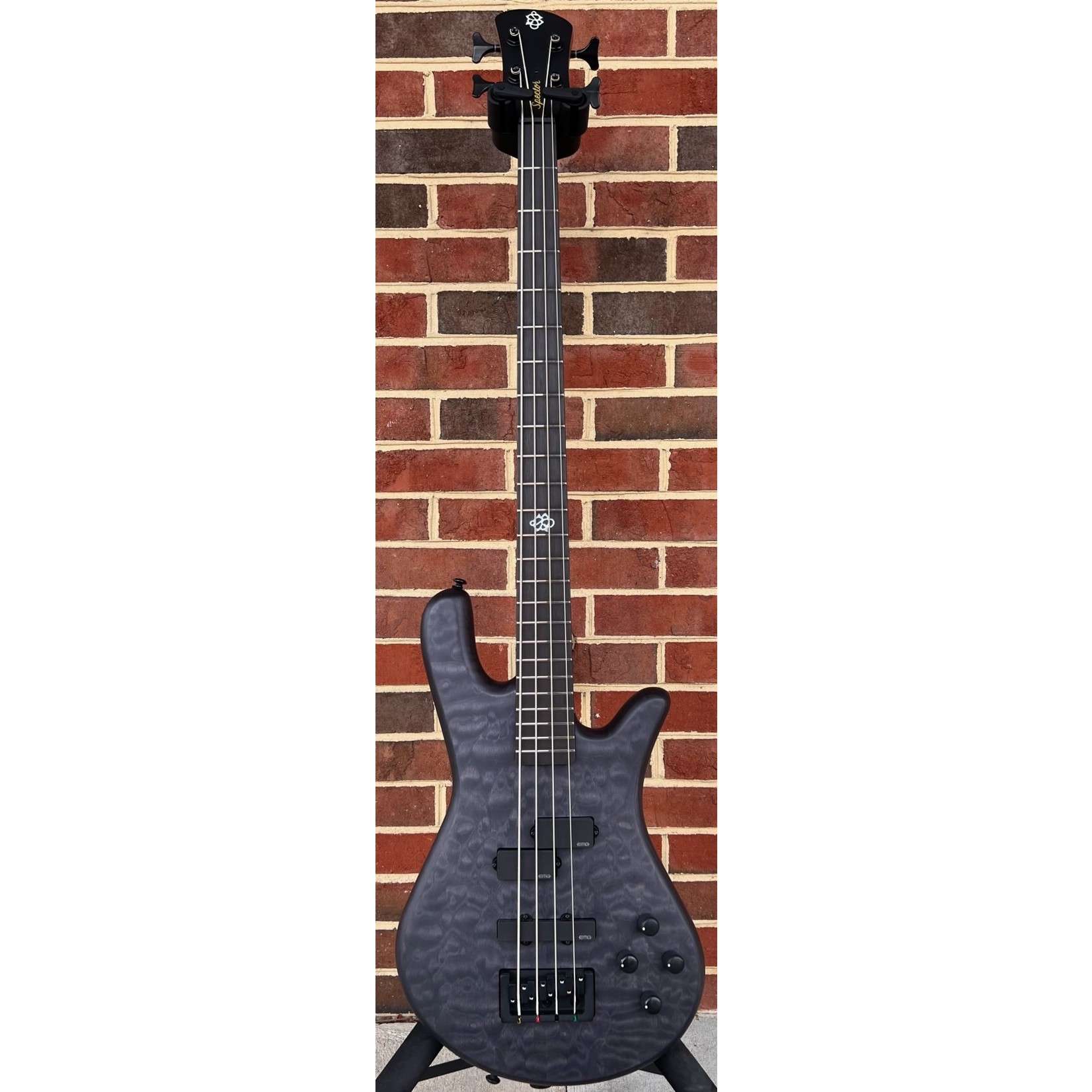 Spector Spector NS Pulse II 4-String, Black Stain Matte, Quilted Maple Top, Swamp Ash Body, Roasted Maple Neck, Macassar Ebony Fretboard, SN# W211449