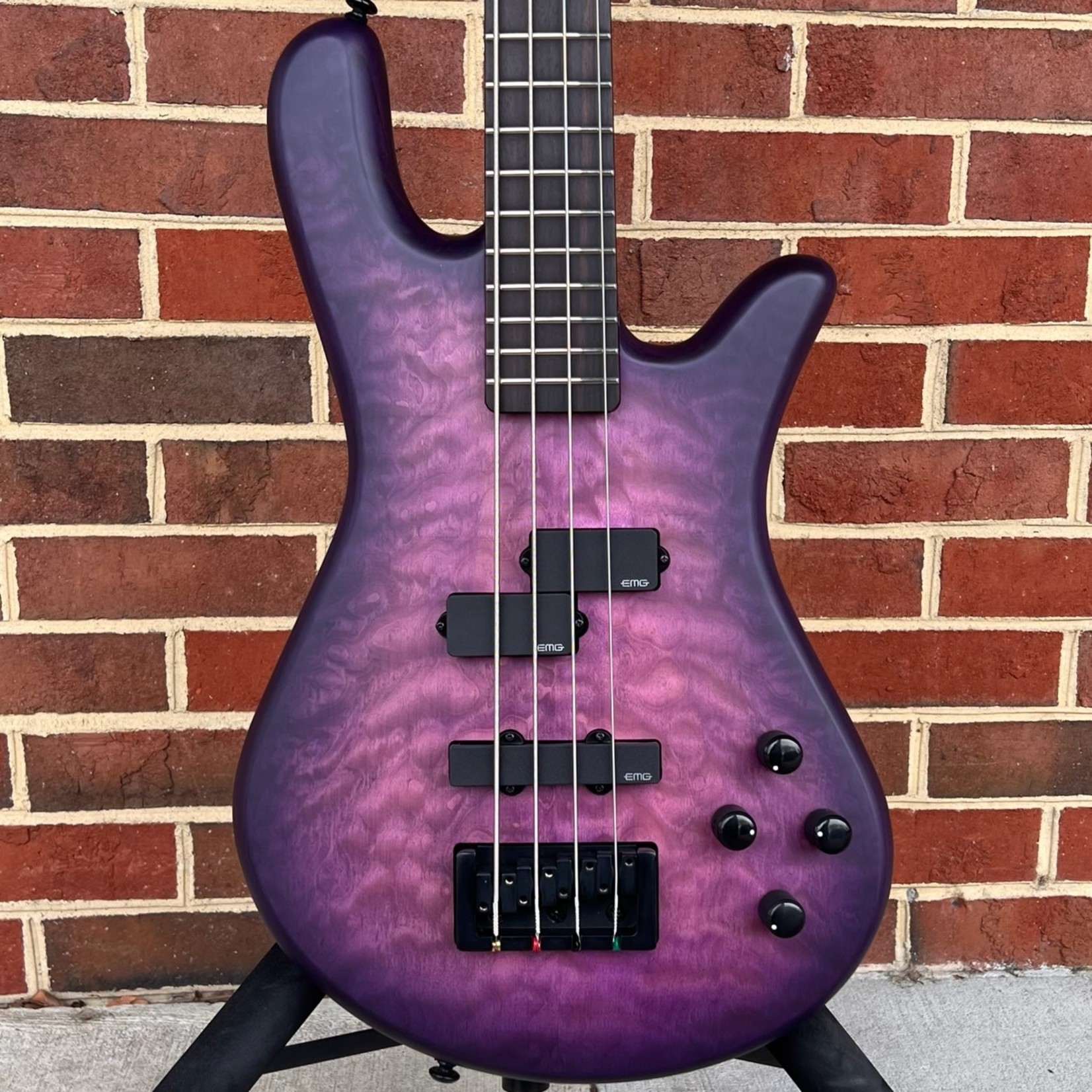 Spector Spector NS Pulse II 4-String, Ultra Violet Matte, Quilted Maple Top, Swamp Ash Body, Roasted Maple Neck, Macassar Ebony Fretboard, SN# W211438