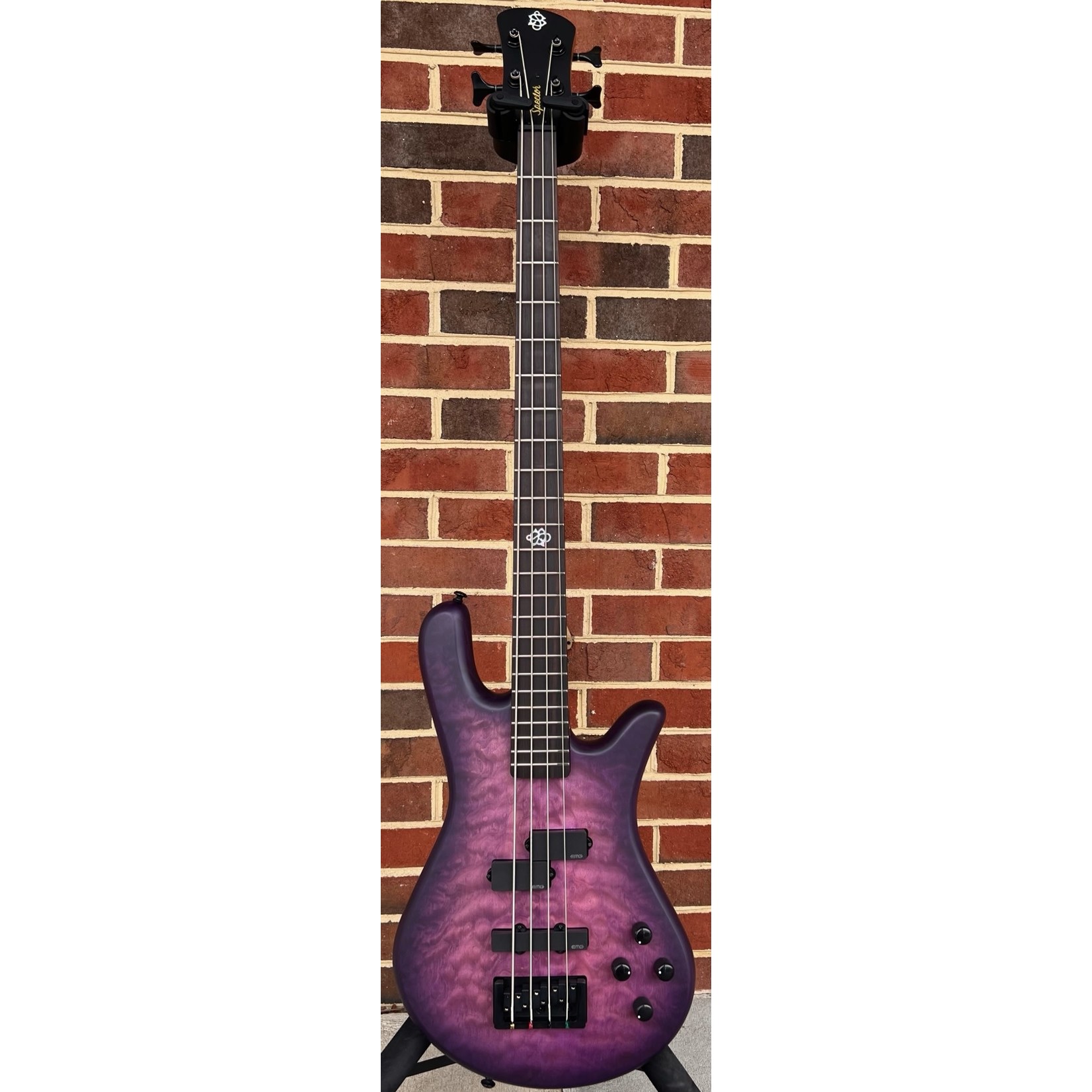 Spector Spector NS Pulse II 4-String, Ultra Violet Matte, Quilted Maple Top, Swamp Ash Body, Roasted Maple Neck, Macassar Ebony Fretboard, SN# W211438