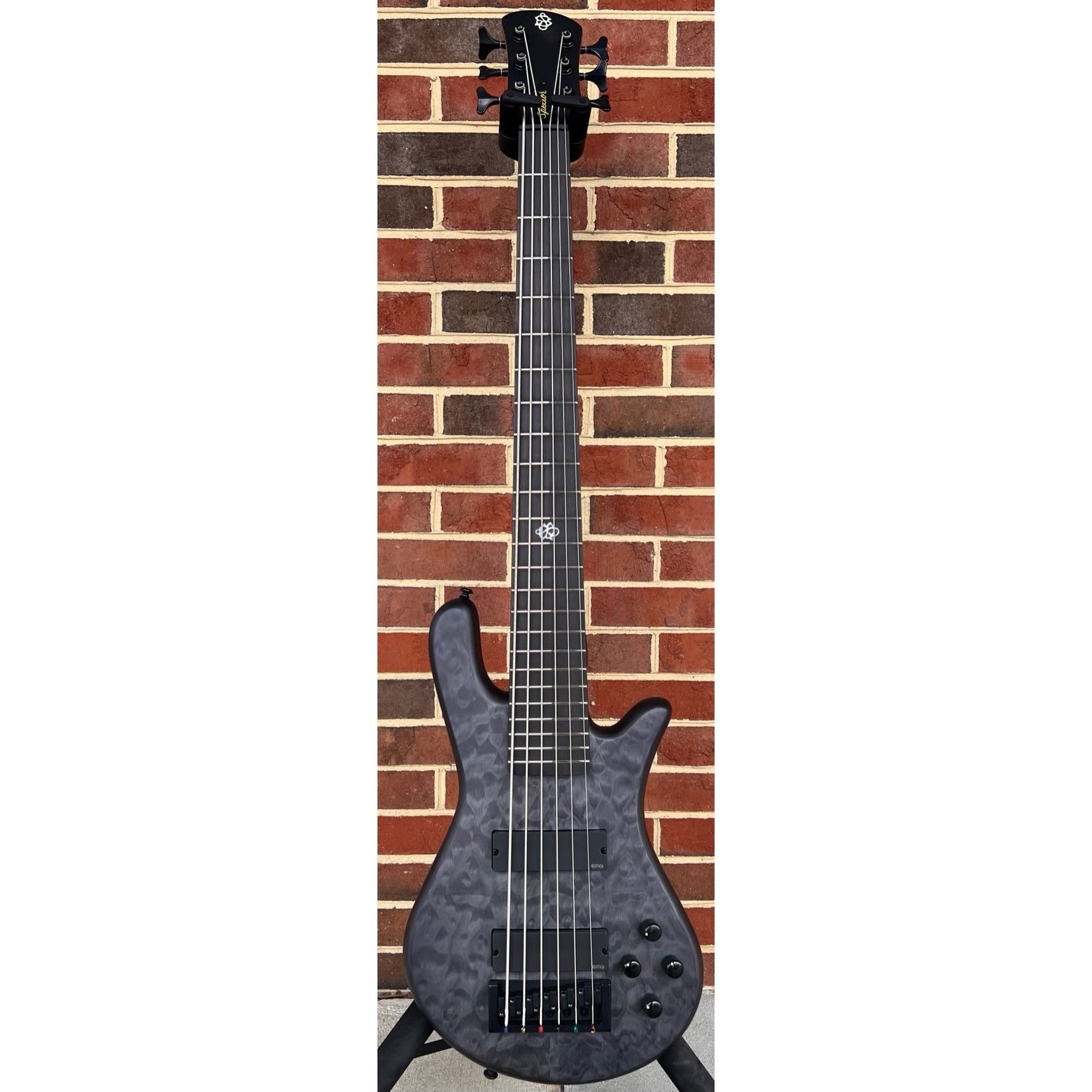 Spector Spector NS Pulse II 6-String, Black Stain Matte, Quilted Maple Top, Swamp Ash Body, Roasted Maple Neck, Macassar Ebony Fretboard, Gig Bag, SN# W211985