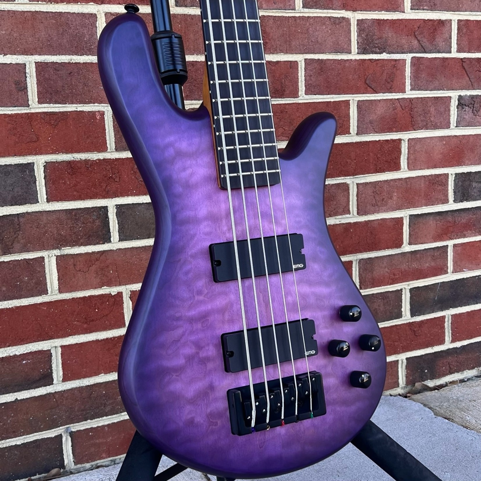 Spector Spector NS Pulse II 5-String, Ultra Violet Matte, Quilted Maple Top, Swamp Ash Body, Roasted Maple Neck, Macassar Ebony Fretboard, Gig Bag, SN# W211883