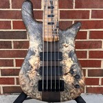 Spector Spector USA NS-5XL, Buckeye Burl Top, Swamp Ash Body, Roasted Maple Neck, Pale Moon Ebony Fretboard, Ebony Wood Crown Inlays, Matching Headstock, Pale Moon Ebony Logo & Truss Rod Cover, Wide String Spacing, HAZ 18v Preamp, Satin, TSA Case