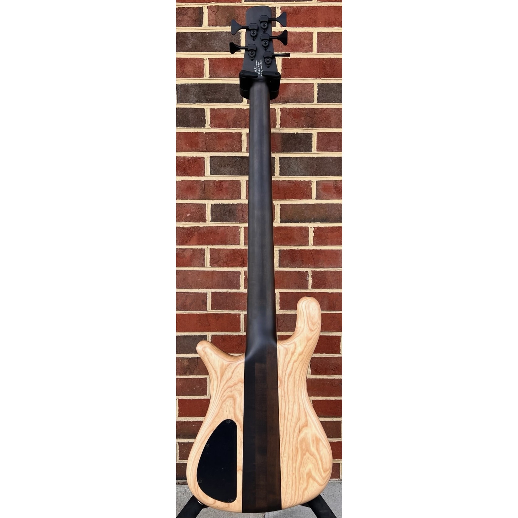 Spector Spector USA NS-5XL, Buckeye Burl Top, Swamp Ash Body, Roasted Maple Neck, Pale Moon Ebony Fretboard, Ebony Wood Crown Inlays, Matching Headstock, Pale Moon Ebony Logo & Truss Rod Cover, Wide String Spacing, HAZ 18v Preamp, Satin, TSA Case